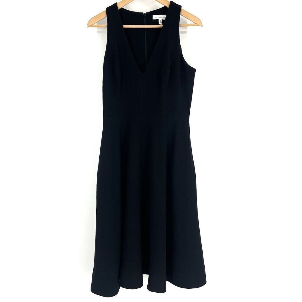 Dress the Population Dress Size Medium Womens Black Catalina Pockets Sleeveless